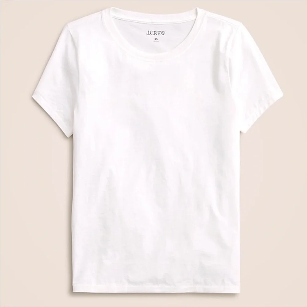 NWT J Crew Pima Cotton Slim-fit T-shirt in White Size XXS - Picture 3 of 8